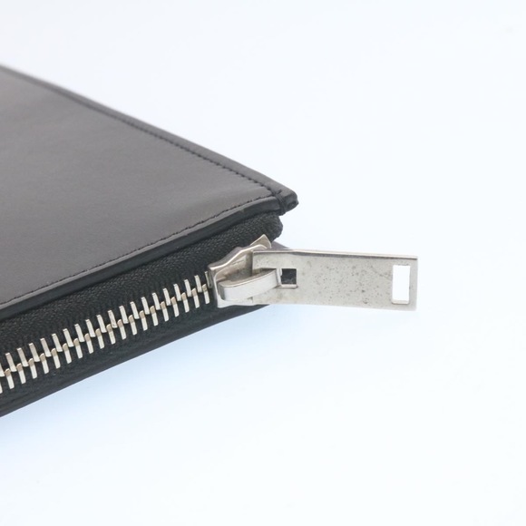 SAINT LAURENT Clutch Bag Leather Black Auth am1932gA - Picture 14 of 16